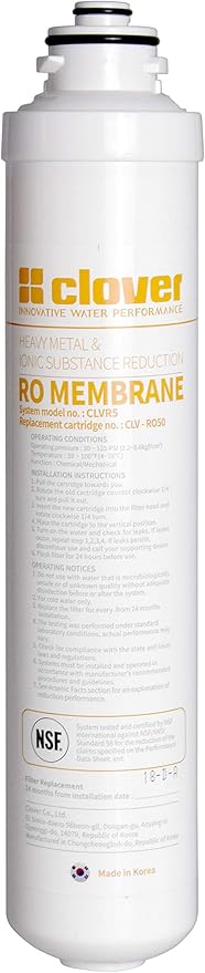 Aquverse Clover Reverse Osmosis Membrane Replacement Filter for Under-Sink RO System