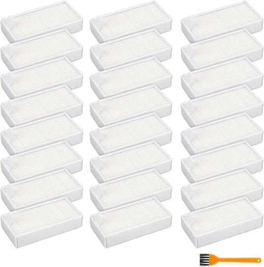 Filters Replacement for ILIFE V3s V3s pro V5 V5s V5s Pro V5s Pro 2 V5s Plus Noisz S5 Robotic Vacuum Cleaner - HEPA Vacuum Filter - 24 Pack