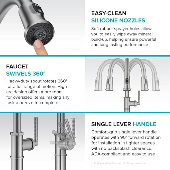 KRAUS Allyn Traditional Industrial Pull-Down Single Handle Kitchen Faucet in Matte Black, KPF-4100MB