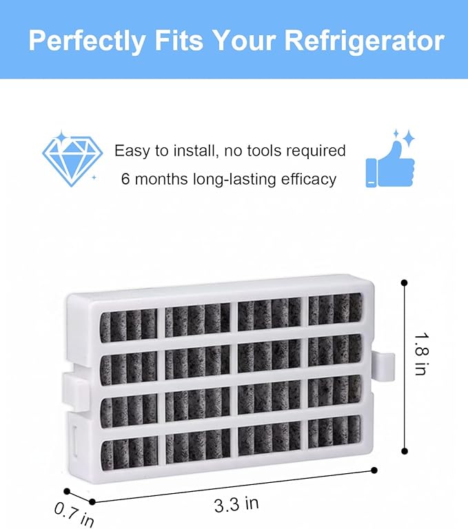 W10311524 Refrigerator Air Filter Replacement Compatible With Whirlpool, AIR1, Maytag, Jenn-Air, Kitchenaid, Kenmore, Fresh Flow Refrigerator Air Filter, 3 PACK