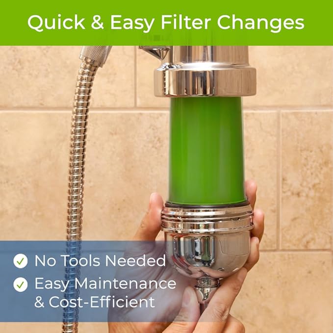 WaterChef Premium Shower Filter System SF-7C (Chrome) - Deluxe Adjustable Wand, Advanced Filtration for Superior Chlorine Reduction - NSF/ANSI Certified: 96.6% of Chlorine, 10,000 Gal., USA