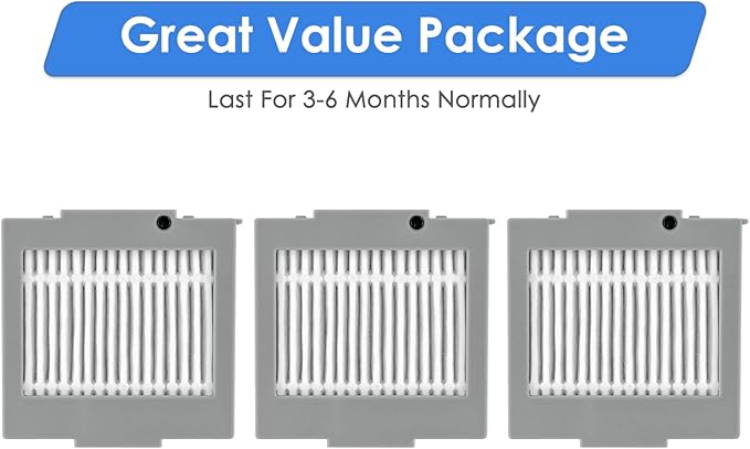 (3 Pack) Max 705 Vac Replacement HEPA Filters Compatible with iRobot Max 705 Vac/Plus 504 Vac Robot Vacuum Cleaner, Vacuum Filters, Canister Filters, Upright Filter, Filter Kit