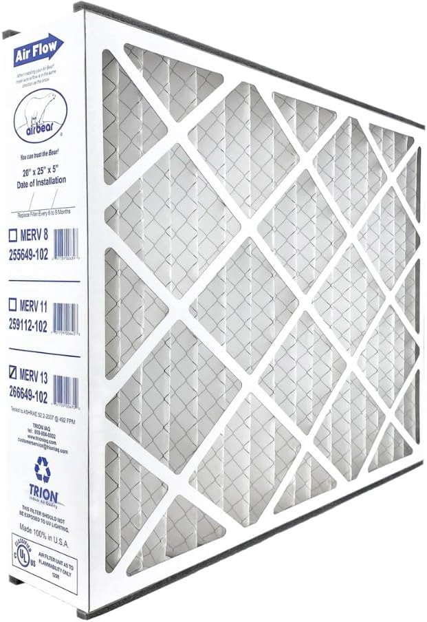Trion Air Bear 266649-102 - 20" x 25" x 5" MERV 13 Pleated Air Filter