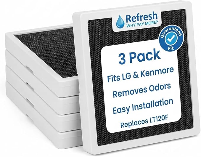 Refresh Replacement for Kenmore 46-9918, 9918, 469918, ADQ73214402, ADQ73214404 and LG LT120F Refrigerator Air Filter (3-Pack)