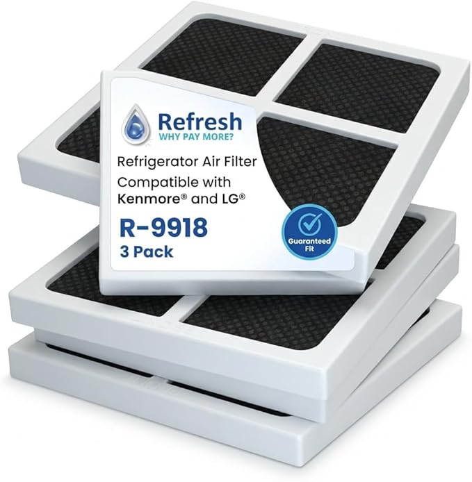 Refresh Replacement for Kenmore 46-9918, 9918, 469918, ADQ73214402, ADQ73214404 and LG LT120F Refrigerator Air Filter (3-Pack)
