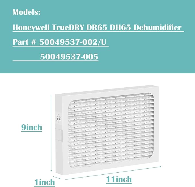 MERV-13 TRUEDRY DR65 Filter Compatible with Honeywell DH65 TrueDRY DR65 Dehumidifier Part 50049537-002/U & 50049537-005 - Used in Basement - Used for Household Dehumidification, 4 Pack