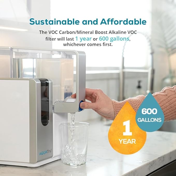 AquaTru Classic Pre/Carbon Filter (Stages 1–2) – Compatible with AquaTru Classic, Classic Smart & Under Sink Purifier Models