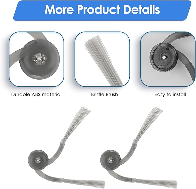 (7 Pack) QV 35A Replacement Side Brushes for Roborock QV 35A/ QV 35S/ Q10 S5/ Q10 X5/ Q7 M5/ QRevo Curv/ S5X/ 5A1/ 5XC/ QRevo S5V/ QRevo Edge/ S5A/ Saros 10R/ Saros 10/ Saros Z70 Robot Vacuum