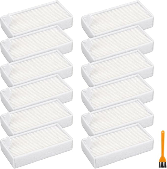 Filters Replacement for ILIFE V3s V3s pro V5 V5s V5s Pro V5s Pro 2 V5s Plus Noisz S5 Robotic Vacuum Cleaner - HEPA Vacuum Filter - 12 Pack