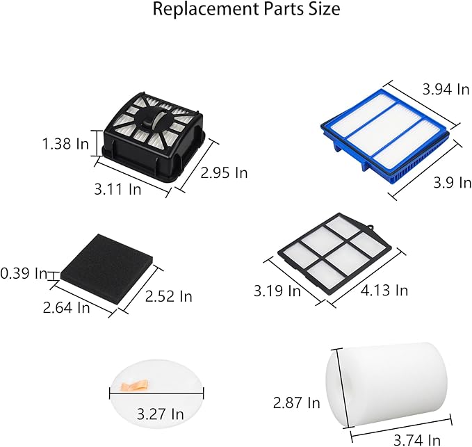 Replacement Filters for Shark AV1010AE RV1001AE RV910S RV1000S RV1002AE RV912S AV992 AV912S R101AE RV1000 AV970 AV993 AV1002AE RV100AE UR1000SR IQ Robot Vacuum (12 Pack)
