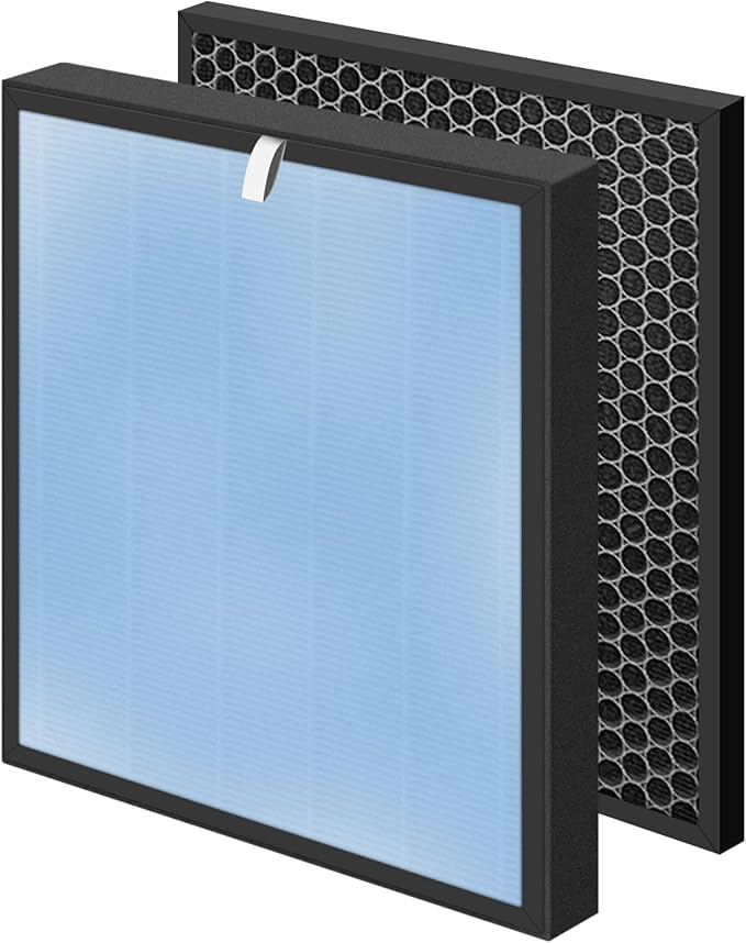 HSP001 True HEPA Filter Replacements for Hathaspace Air Purifier Filters HSP001,4 in 2 H13 True HEPA Filter with Activated Carbon Pre-Filter,1 Pack