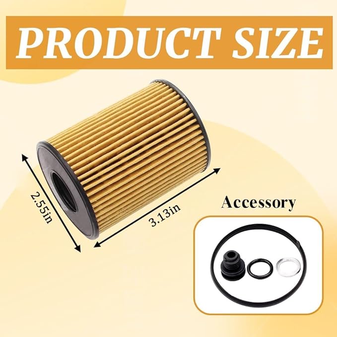 2PCS Oil Filter, Automotive Replacement Oil Filters, Car Parts Engine Oil Filter Compatible with 2022-2023 Hyundai Sonata, Kia Sorento 2.5 L, Replaces# 263502S000, 26350-2R000