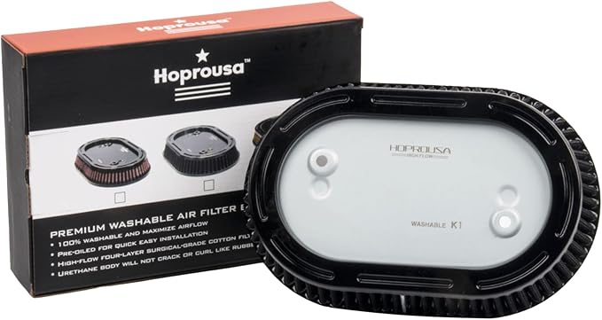 Replacement 29400267 Motorcycle Air Filter Compatible with '17-later Touring '18-later Softail M8 Engine Equipped with 114 Air Cleaner Accessories Parts (Black)