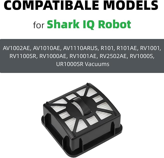 RV1001AE Filter Replacement Parts Compatible with Shark IQ Robot R101AE RV1000S RV1001AE UR1000SR UR1005AE AV911S Vacuum Self-Empty Base, Washable, Reusable Filter Great for Pet Hair, Allergies, Dust