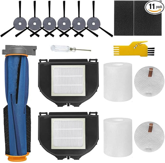 Replacement Accessories Kit for Shark AV2310AE Matrix RV2310AE(not for RV2310) Matrix Robot Vacuum Cleaner 11 Packs 1 Main Brush, 2 Filters, 6 Side Brushes, 2 Sponge Filter, 2 Foam Filter