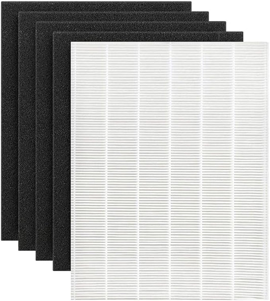 Nispira D480 Replacement Filter Set Compatible with Winix D480 Air Purifier, Replaces Part 1712-0100-00, Includes 1 HEPA Filter and 4 Carbon Filters, 1 Set