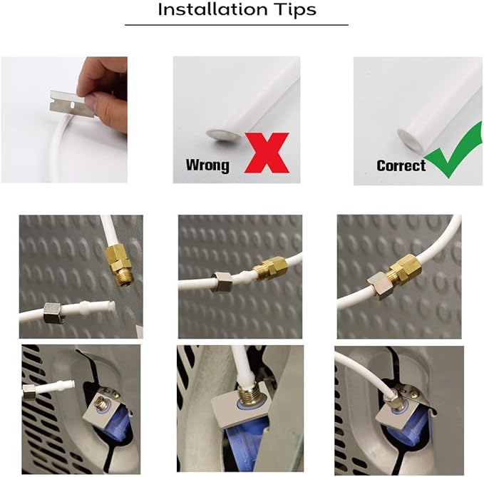 IMK01 Ice Maker Water Line Kit 3/8"&1/4" Fridge Water Line Connection DIY Kit for Connecting Reverse Osmosis Water Filtration System to Refrigerator/Ice Maker