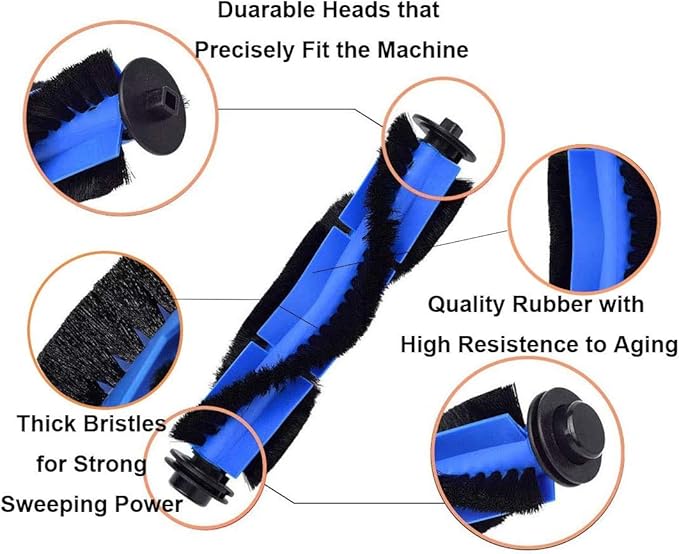 Replacement Parts Accessories Compatible with ionvac SmartClean 2000 Robovac Robot Vacuum Cleaner Filters, Brushes and Roller Brush