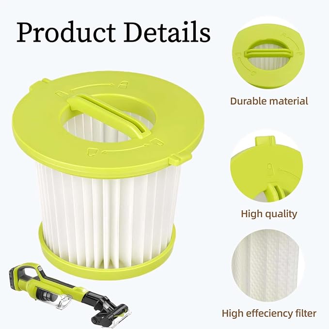 4 Pack HEPA Filters Replacement For Ryobi ONE+ 18V Handheld Vacuum Models PCL700 PCL704 PCL705 Series, Also Fit HART 20-Volt Hand Vacuum HPHV34 and More, Part # A32F05N A32HF00 HAHV33