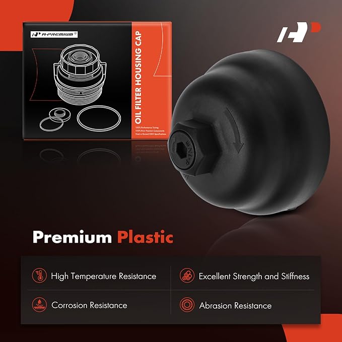 A-Premium Oil Filter Housing Cap Assembly Compatible with Hyundai Sonata 2020-2023, Santa Fe 2021-2023, Tucson 2022-2024, Kona 2022-2023, Santa Cruz 2022-2024 & Kia Sorento, Sportage, K5, 2.0L 2.5L