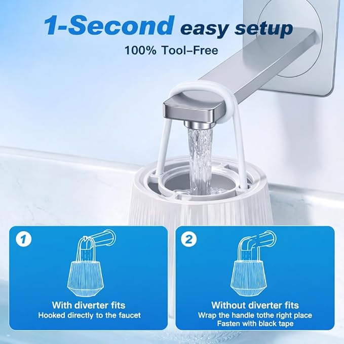 Next-Gen Bathtub & Shower Filter – Removes 96% Chlorine, Lead & Fluoride | Baby-Safe Soft Water for Sensitive Skin, Hair & Eczema Relief Softens Hard Water Bath Filter for Tub