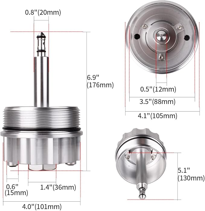 BARTOO Aluminum Oil Filter Housing Cover Cap Compatible with BMW 323 E36 323i / 328i, E46 328i, E39 523i / 528i