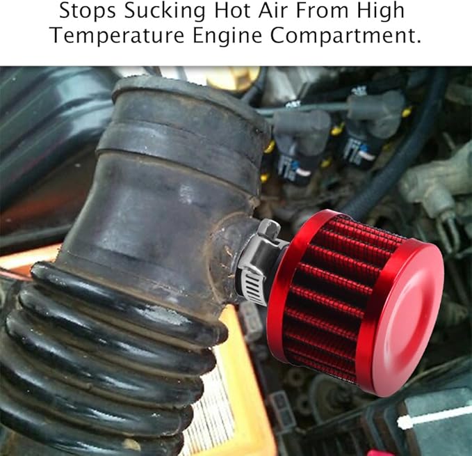 Breather Filter, Air Filter Valve Cover Breather, 12mm Mini Air Filter Vent Crankcase Breather, Air Filter Cold Air Intake Filter Breather, Car Accessories Universal for Car, Motorcycle