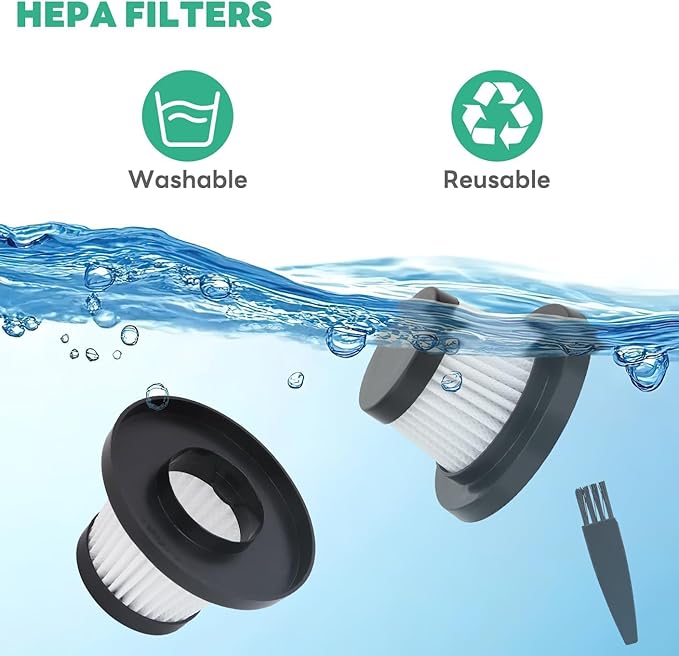 Vacuum Filters Replacement: for Vacuum Cleaner as Seen on TV, Washable Hepa Filter for Compact Cordless Vacuum, High Efficiency Filters for Vac (18 Pack)