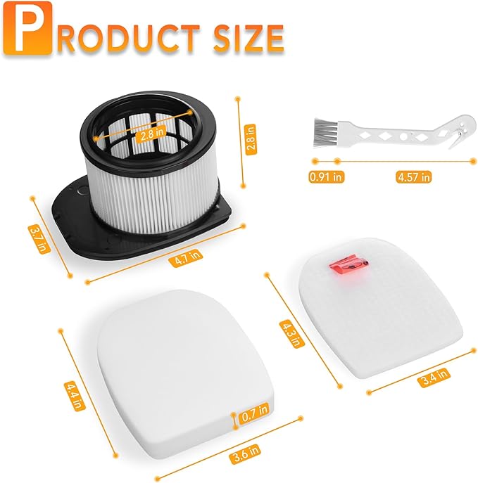 UZ565H Filters Repalacement for Shark Pro Cordless Stratos Vacuum IZ862H IZ562H IZ540H IZ840H IZ800 UZ865H, Compare to Part XPSMFIZ700 & XFFKIZ700