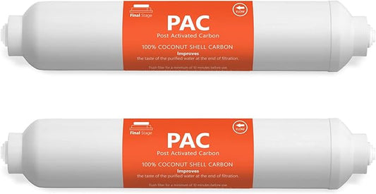 Express Water – 2 Pack Post Activated Carbon Water Filter Replacement – 5 Micron – 10 Inch – Under Sink and Reverse Osmosis System