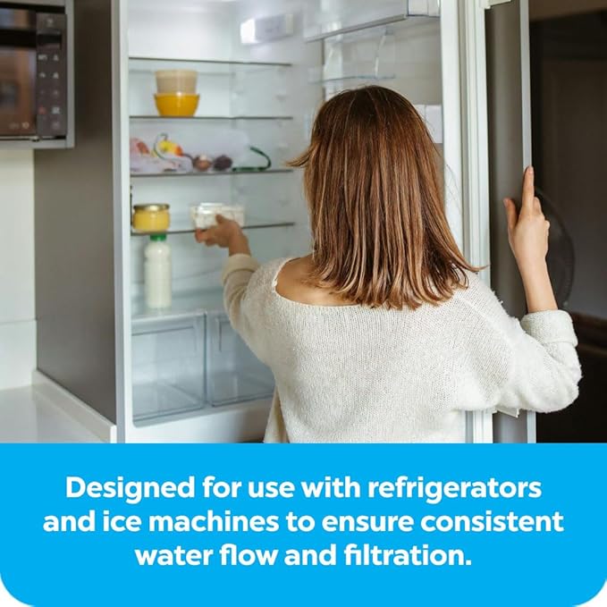 Clearbrook RF10-S Refrigerator Filter System, Inline Filtration, 1/4 inch Compression Stainless Steel Hose, Compatible with Refrigerators and Ice Machines