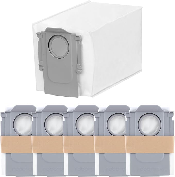 roborock 6 Packs Disposable Dust Bags for QV35A, Saros10series, Saros20, QrevoCurv2Flow, QrevoCurv, QrevoEdgeS5A, QrevoSlim, S8MaxVUltra, S8MaxUltra, QrevoMaxV,QrevoEdge, QRevo series Robot Vacuum
