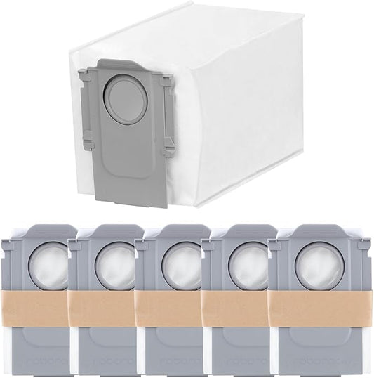 roborock 6 Packs Disposable Dust Bags for QV35A, Saros10series, Saros20, QrevoCurv2Flow, QrevoCurv, QrevoEdgeS5A, QrevoSlim, S8MaxVUltra, S8MaxUltra, QrevoMaxV,QrevoEdge, QRevo series Robot Vacuum