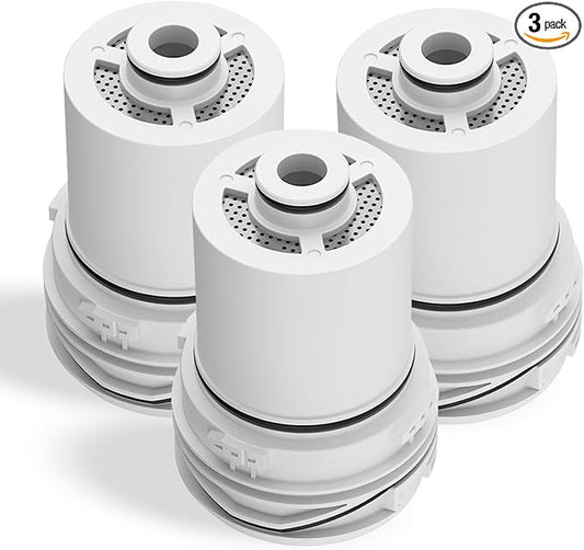 3-PACK, Compatible with Delta Clarifi Shower Filter Cartridge for 7RC100 & 5RC100, Reduces Chlorine for Healthier Skin & Hair.