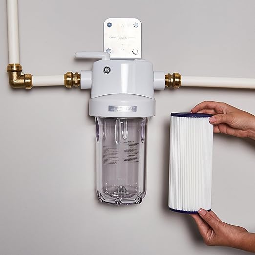 GE FXHSC Whole House Water Filter, Replacement for Water Filtration System, NSF Certified: Reduces Sediment, Rust & Other Impurities from Water, Replace Every 3 Months for Best Results, 1 Filter