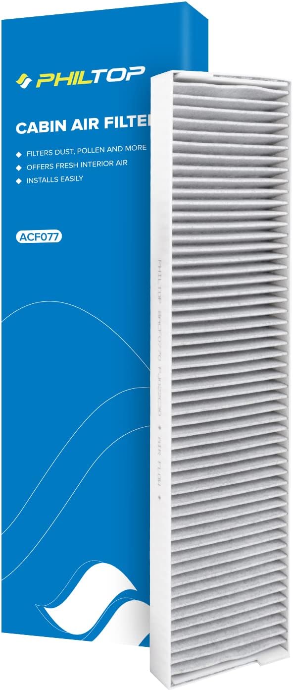 PHILTOP Cabin Air Filter w/Activated Carbon, Compatible with CF10141 Chevrolet Equinox 2005-2009, Saturn Vue 2002-2007, Pontiac Torrent 2006-2009, Suzuki XL-7 2007-2009