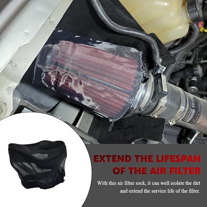 Air Filter Cover for Car Cold Air Intake Filter Cover Wrap Dustproof, Air Filter Cleaner Kits, Air Intake Filter Sock Cover for Harley Touring Universal for High Flow Air Intake Filters (Mini)