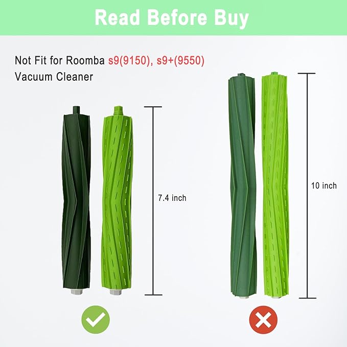 Replacement Parts for iRobot Roomba i4 i7 i7+ i3 i3+ i2 i5 i5+ j5 j5+ J7 i6 i6+ i8 +/Plus E5 E6 E7 I & E & J Series Vacuum Cleaner, 2 Set of Roller Brush & 6 Filters & 6 Side Brushes
