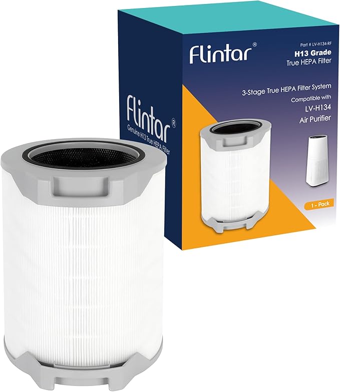 Flintar LV-H134 Replacement Filter, Compatible with LEVOIT LV-H134 Air Purifier, H13 Grade Filtration + High-Efficiency Activated Carbon Filter Set, LV-H134-RF, 1-Pack