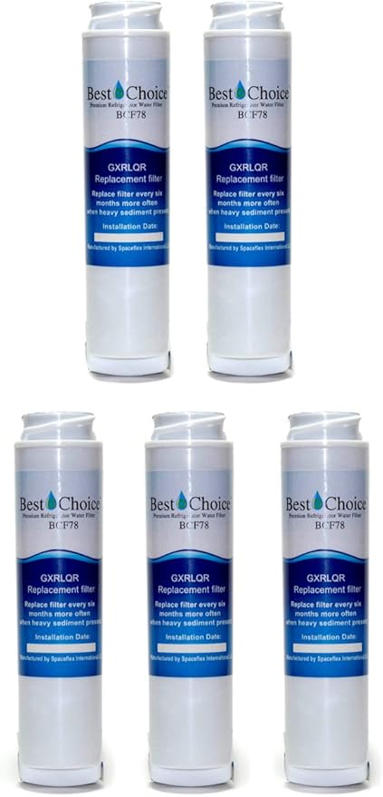 BCF78 Compatible with GE GXRLQR Certified Refrigerator Replacement Cartridge Fits GXRLQ, GX1S50, GXSTQ, GXRLOR SmartWater Twist and Lock Inline Filter (5-Pack)