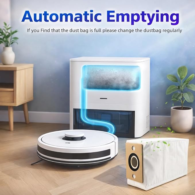 10 Pack YUJINRU Replacement Accessories Kit Compatible with ILIFE V9 Pro/ A30 Pro/A12 Pro Self Emptying Robot Vacuum Cleaner, Dust Bag Collecting Bags Accessory Set