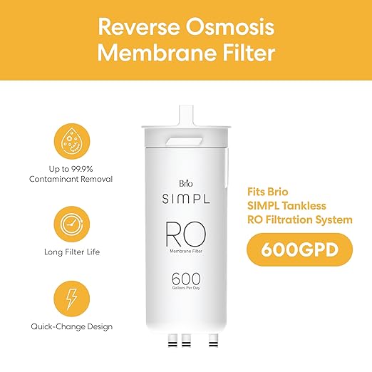 Brio RPFTROM600RO RO Replacement Membrane Filter for Brio SIMPL TROM600STD Reverse Osmosis Filtration System