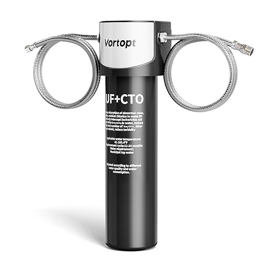Vortopt Q5-UF Under Sink Water Filter System – 0.01μm Ultrafiltration, 24,000-Gallon Capacity, Reduces PFAS, Lead & Chlorine, Under-Counter Water Purifier
