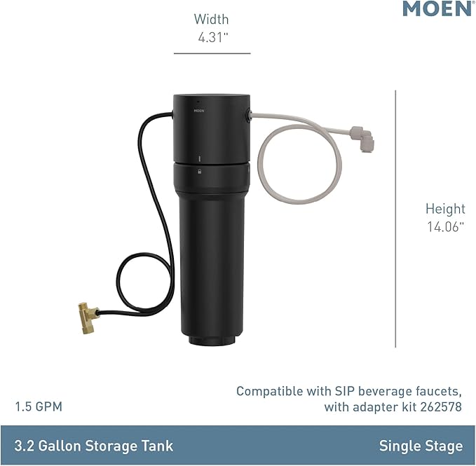 Moen Black Single Stage Under Sink Advanced Water Filtration System, F9800