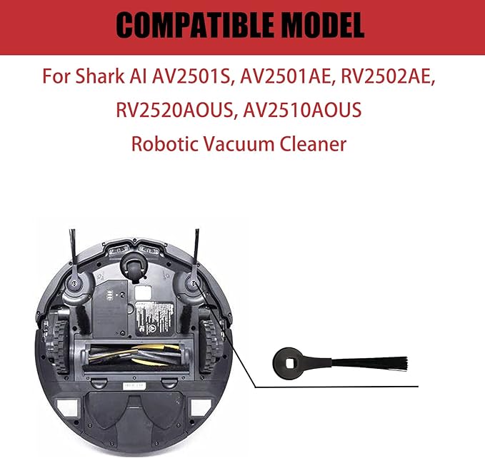 Side Brush for Shark AI AV2501S, AV2501AE, AV2511AE, RV2502AE, RV2520AOUS, AV2510AOUS Robotic Vacuum Cleaner Replacement Parts - 8 Pack