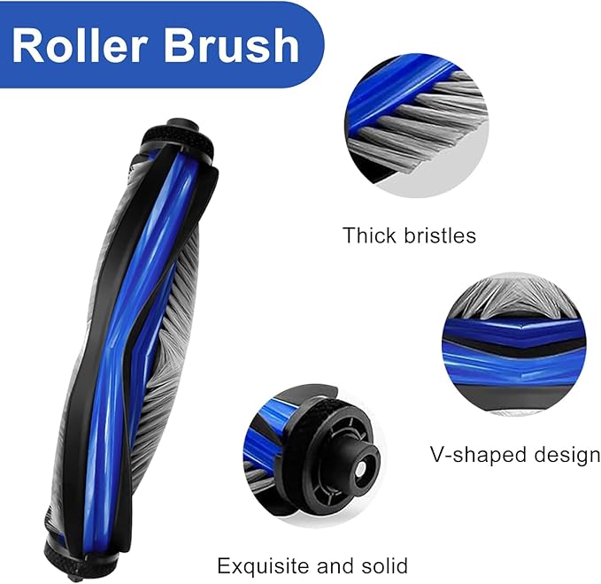 Chuancheng 19 Pcs Accessories for Ecovacs Deebot X9 Pro Omni / X11 Pro Omni Robot Vacuum Cleaner,1 Main Brush 1 Roller Mop 6 Dust Bag 4 HEPA Filter 6 Side Brush 1 Cleaning Brush