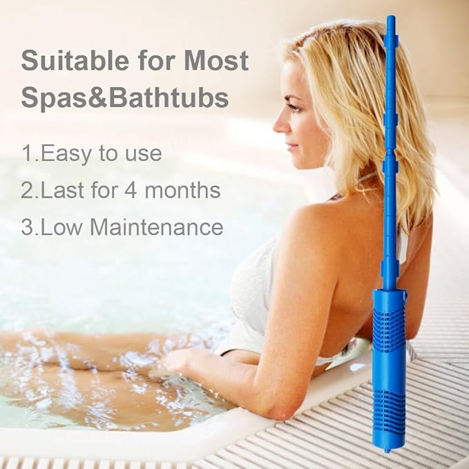 Spa Mineral Sticks for Hot Tub Supplies，Hot Tub Stick with 4 Months Lifetime Universal for Pool&Hot Tub (Blue,2PCS)