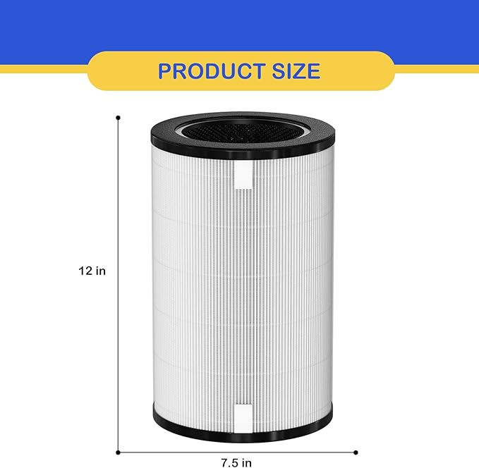 AP-T40FL True HEPA Replacement Filter Compatible with 1461901 Homedics Total Clean 5-in-1 Air Cleaner Purifier, AP-T40 AP-T45WT AP-T40WT AP-T45-BK AP-T45-WT AP-T40WTAR, 2 Pack