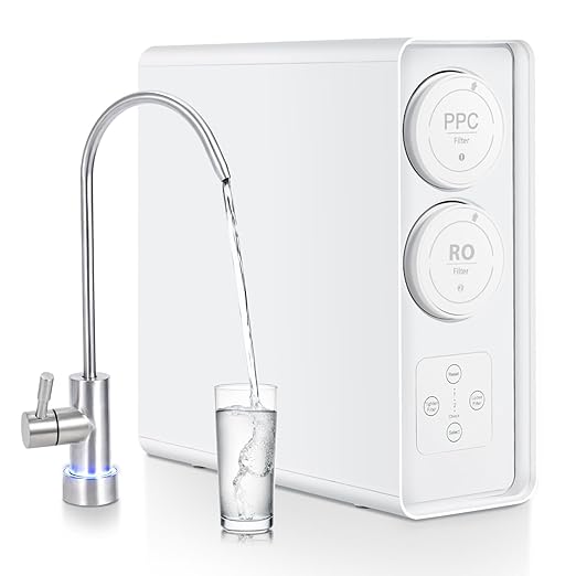 High-Efficiency Countertop Reverse Osmosis Water Filter System, 600GPD, 5-Stage, Water Purifier, Smart Faucet, TDS Monitor, 2:1 Pure to Drain, US Standard, RO Water Filtration