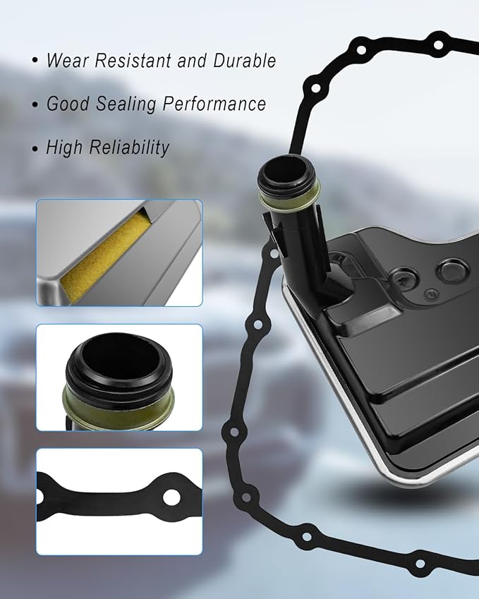 Automatic Transmission Filter Kit Fit for BMW X3 128i 328i xDrive 2007 2008 2009 2010 2011 2012 2013, Transmission Filter Oil Pan Gasket Set Replace 24117593565